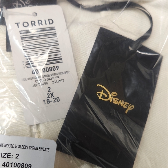 ❤️NWT VINTAGE TORRID CARDIGAN - DISNEY MINNIE MOUSE - AMERICANA SHRUG SWEATER - Picture 5 of 10